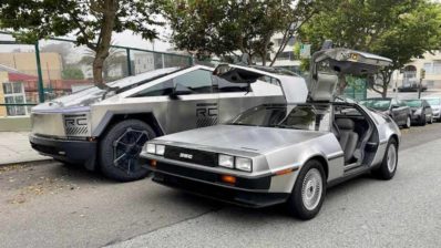 cybertruck delorean two iconic cars