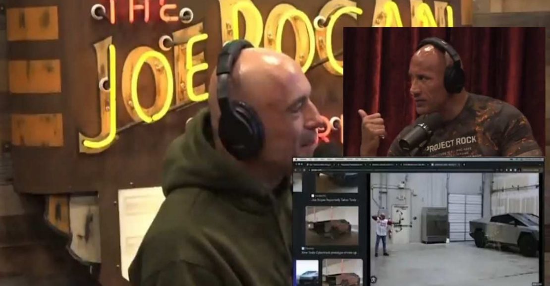 joe rogan the rock talk cybertruck tesla