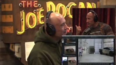 joe rogan the rock talk cybertruck tesla