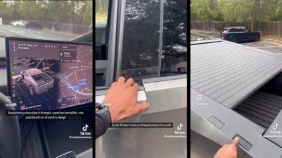 tesla cybertruck door ui