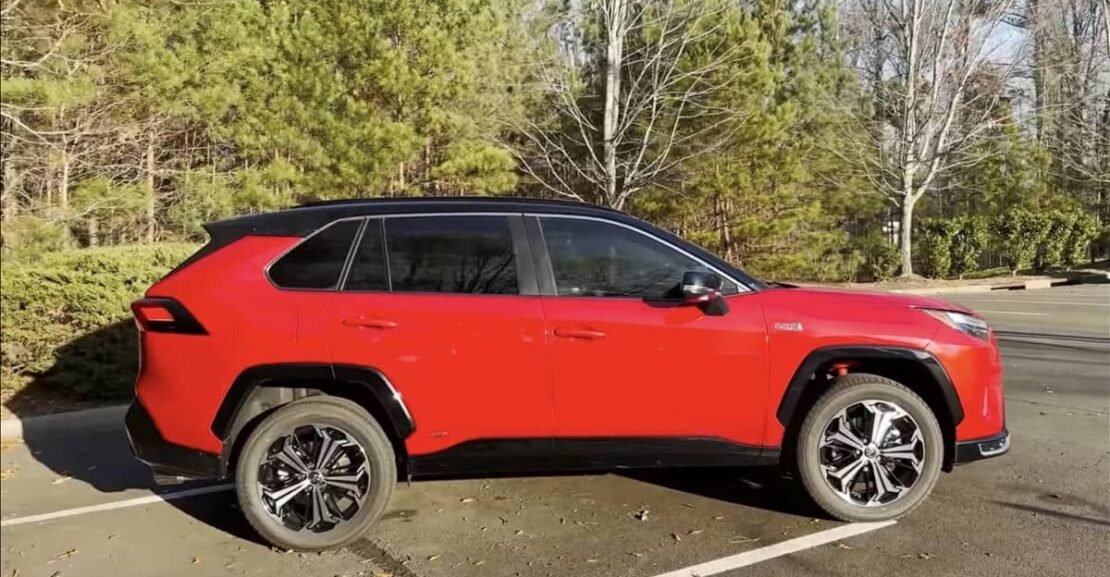 2023 toyota rav4 prime xse supersonic red profile