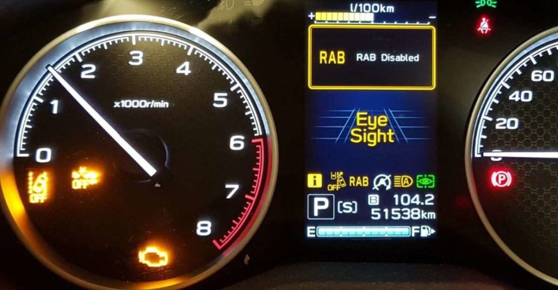 subaru dash warning light