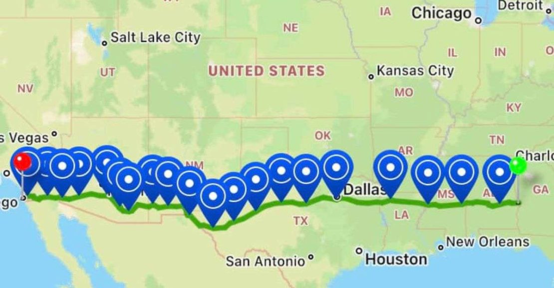 cross country trip with kia evs and charging points