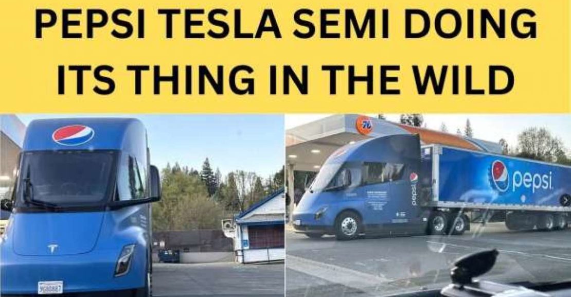 pepsi tesla semi doing its thing in the wild