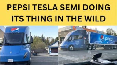 pepsi tesla semi doing its thing in the wild