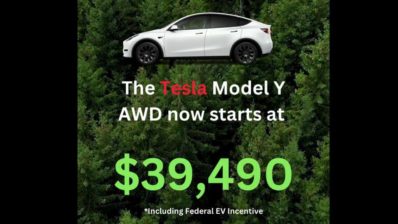 tesla model y ad produced by sawyer merritt