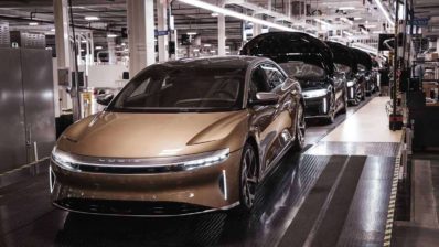 lucid air gold in factory