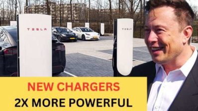 teslas new v4 supercharger is twice more powerful